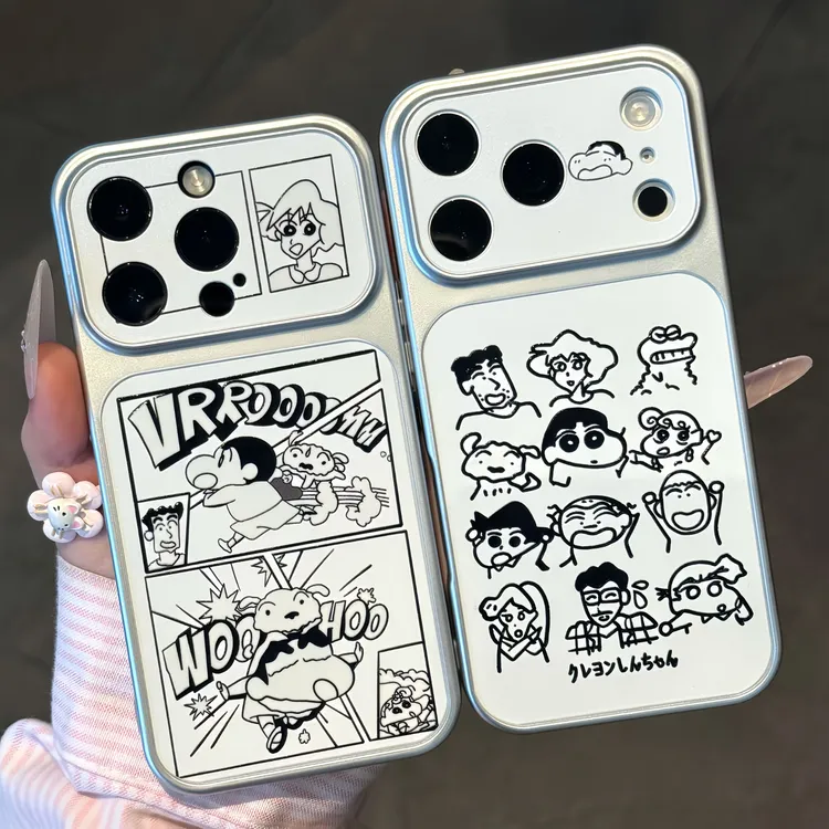 插画蜡笔小新小白适用苹果17/16pro手机壳华为p90oppovivo小米15