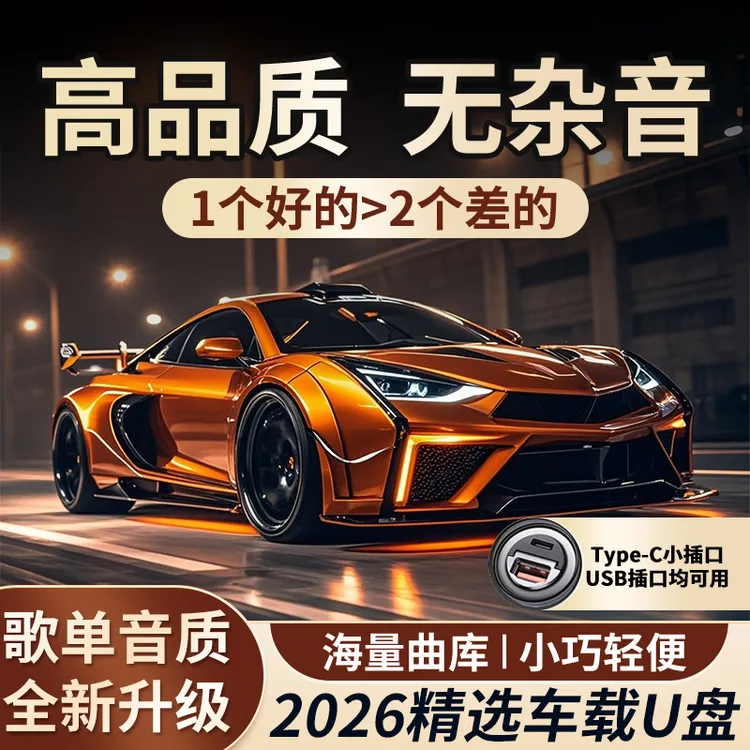 【精选歌单】2026新款车载音乐U盘 进口芯片流行热歌中文dj经典老歌商品图