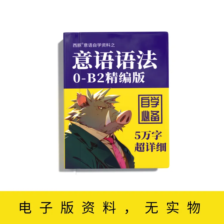 西豚·意大利语语法笔记精编版5万字