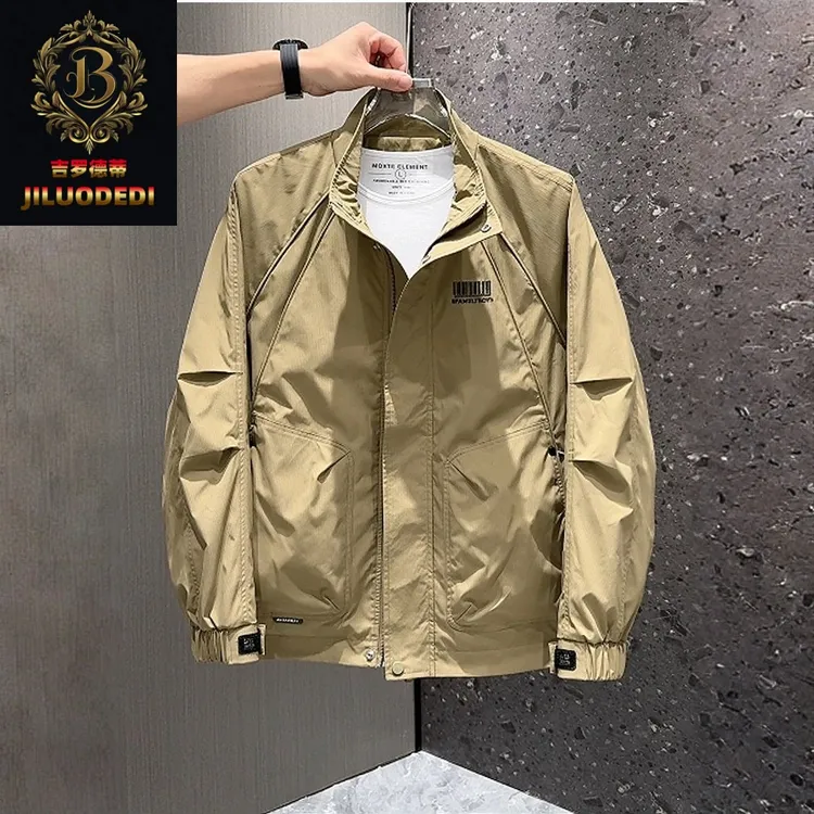 春秋季男士潮牌休闲立领工装夹克时尚潮流百搭户外冲锋衣外套上衣