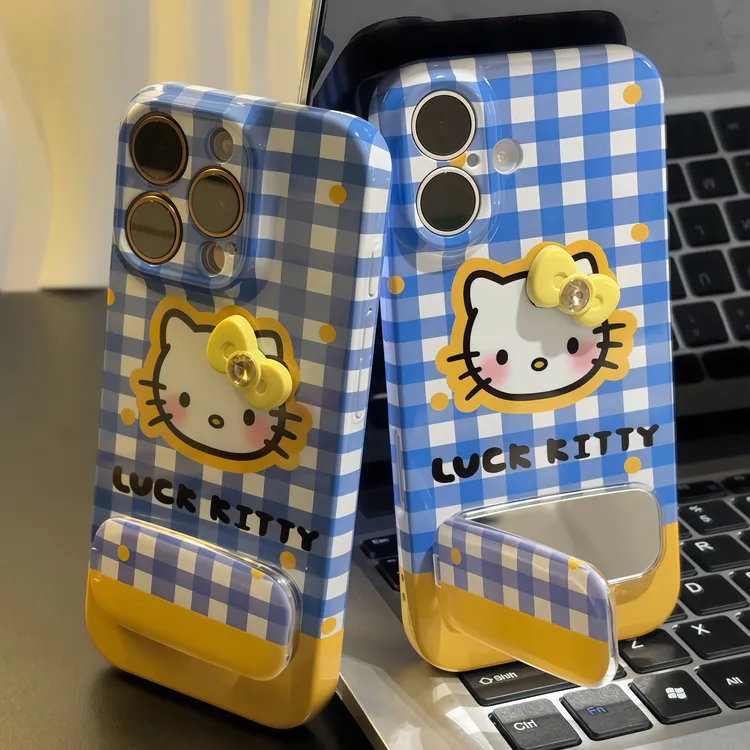 蓝格kitty支架适用苹果16手机壳iPhone15小米14vivo华为p70套oppo
