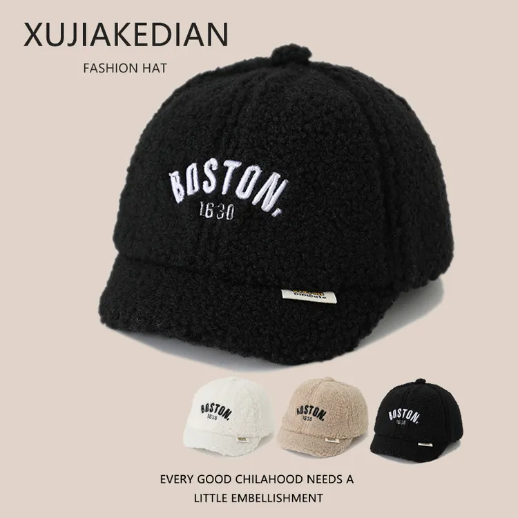 宝宝帽子秋冬款婴幼儿鸭舌帽男童棒球帽儿童羊羔绒保暖女童韩系
