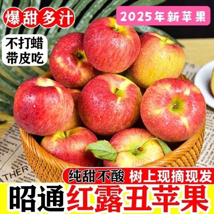 云南昭通红露丑苹果新鲜现摘脆甜多汁冰糖心水果