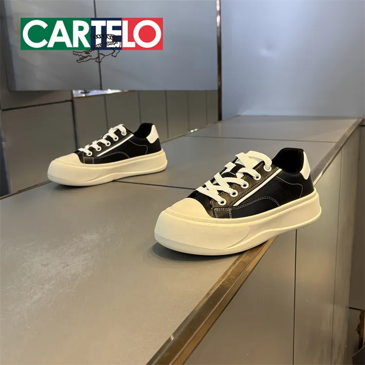卡帝乐鳄鱼男鞋2025年新款潮牌百搭透气厚底男士休闲鞋轻便小皮鞋