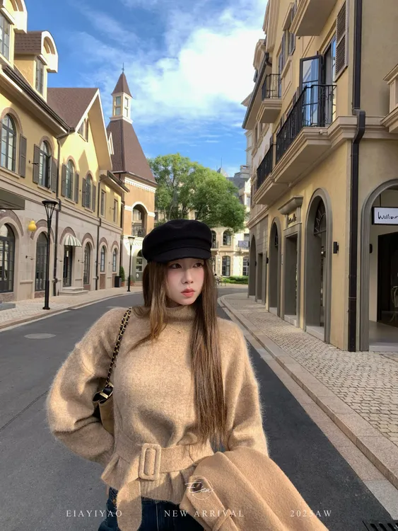 EIA一尧【里约纪事】气质高智感慵懒收腰毛衣女保暖冬季松弛感上衣