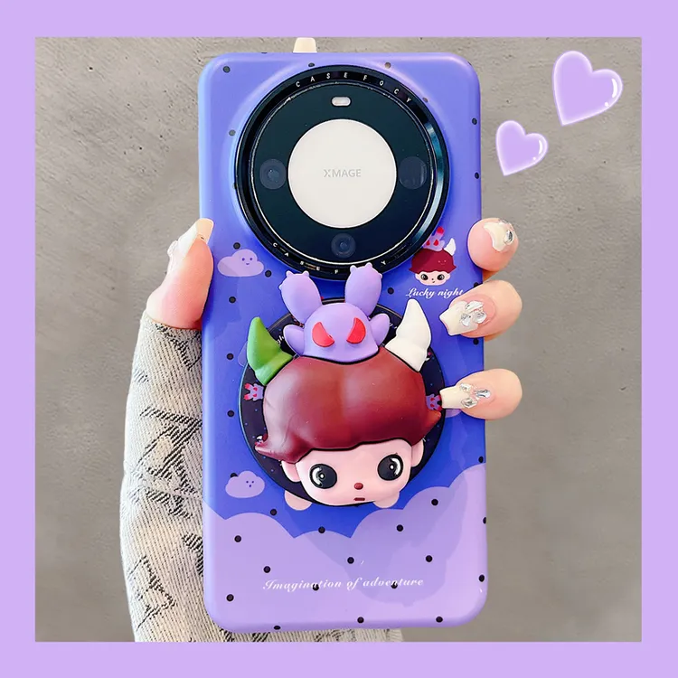 适用华为mate70pro+手机壳趣味卡通波点双怪兽迪莫可爱mate60pro+