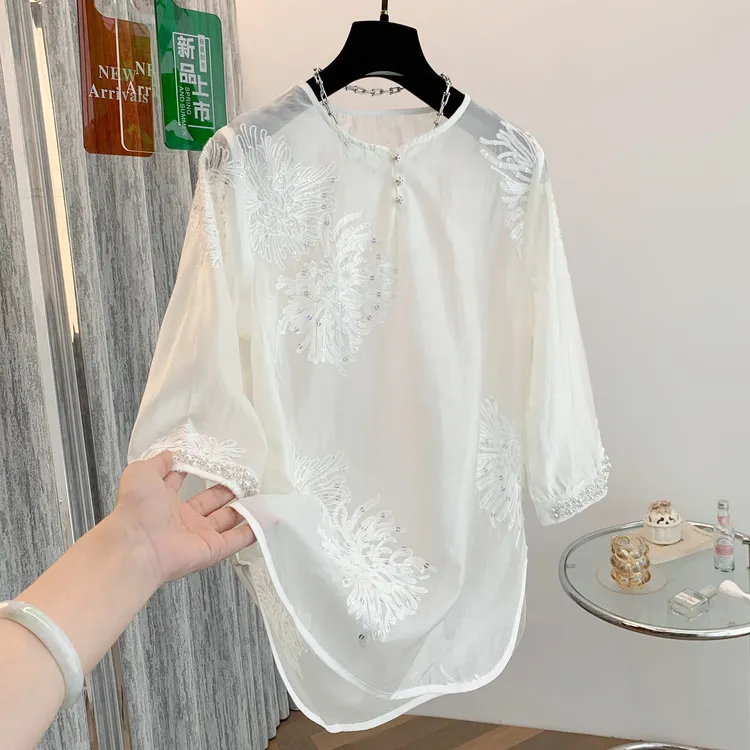 D999-2787【清雅L】新中式国风宽松夏季绝美超好看衬衫外套女