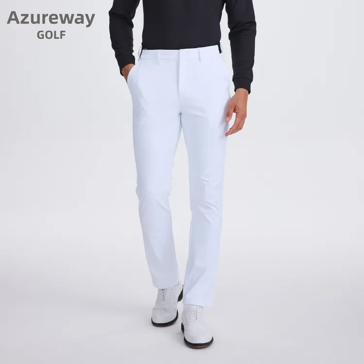 Azureway男士秋冬加厚高尔夫弹力修身直筒长裤速干运动GOLF球裤子