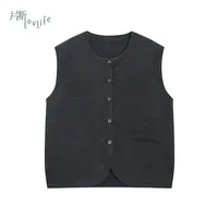 片断毛衣女秋季新款圆领休闲简约通勤叠穿学院外穿开衫马甲