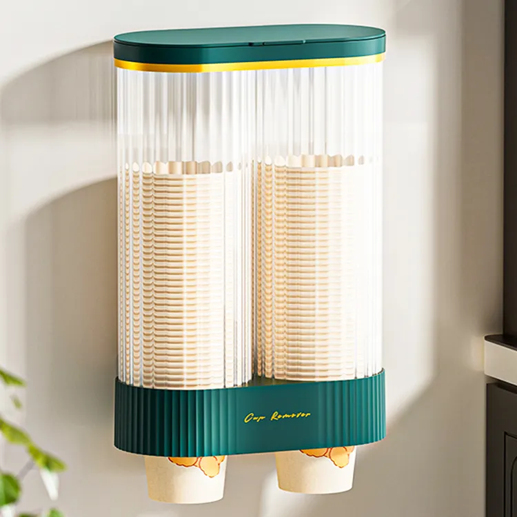 一次性取杯器免打孔壁挂式纸杯架家用大容量防尘杯子收纳架置物架