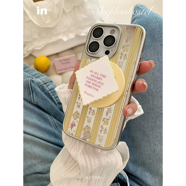 失眠招待所 柠檬小憩韩国ins风镜面高级字母适用苹果17pro手机壳