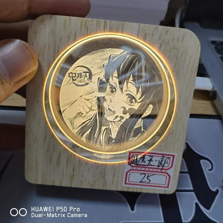 同人新款鬼灭之刃水晶内雕小夜灯