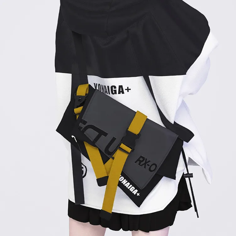 友奈加 原创INS潮牌酷飒机能风撞色中性包胸包男单肩斜挎包包女