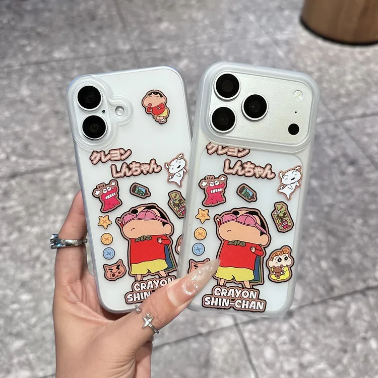 搞怪超人小新小白适用苹果17P手机壳iPhone大孔磨砂16/15防摔