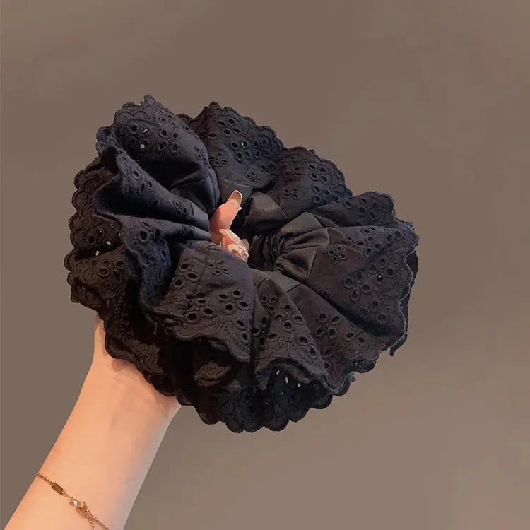 钟楚曦同款重工肥肠圈蕾丝花边扎马尾发圈盘发丸子头花发饰发绳女