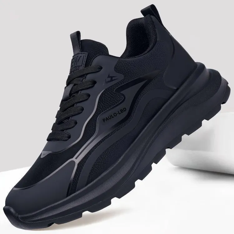 2026春季新款黑色透气运动鞋男士百搭软底防滑休闲鞋wx商品图