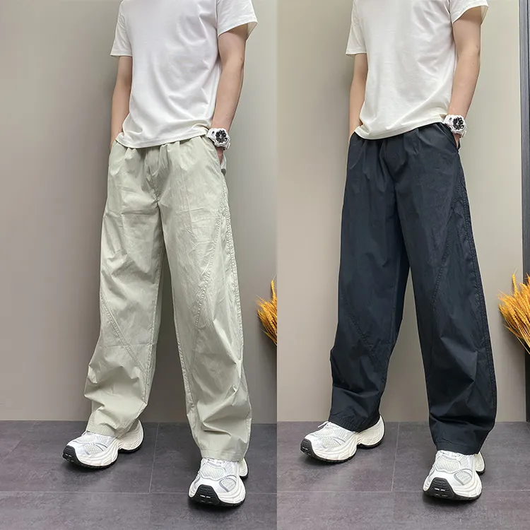 DOEA男裤美式高街个性设计感青年男士宽松哈伦休闲直筒阔腿裤子男
