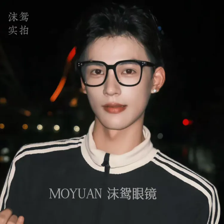 沫鸳大框早八素颜黑框眼镜可配度数散光近视大脸显瘦男女通用商品图