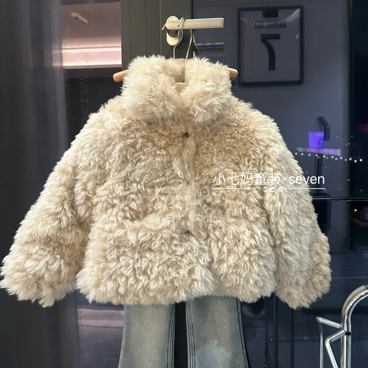 女童毛毛衣外套软软糯糯2025冬季新款儿童韩版加绒加厚上衣洋气