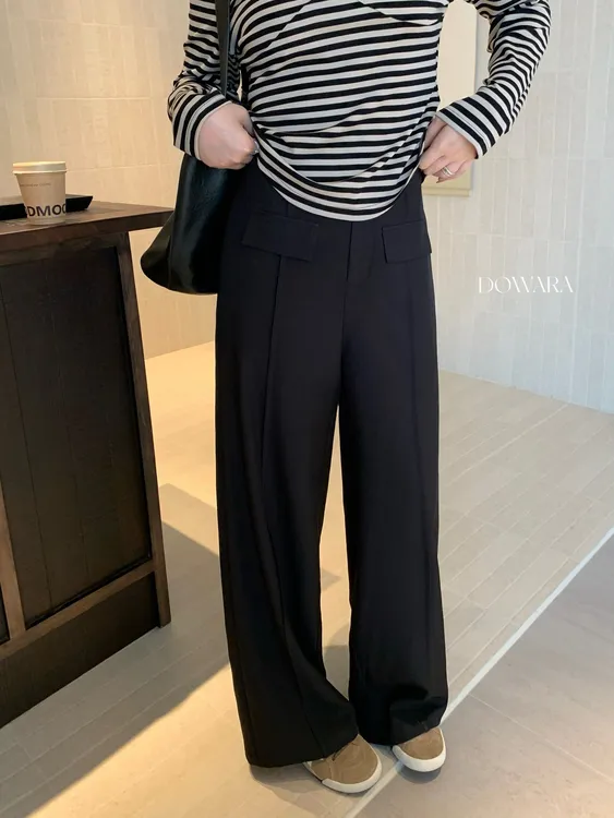 现货8970X大婉酱肉肉微胖定制【影筑裤】宽松直筒高级感简约休闲裤