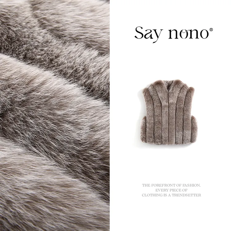 懒猫nono│Saynono高奢狐狸毛马甲外套/MLS107