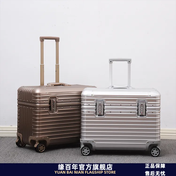 全铝镁合金上翻盖摄影机长行李箱18寸登机小型拉杆箱男旅行箱