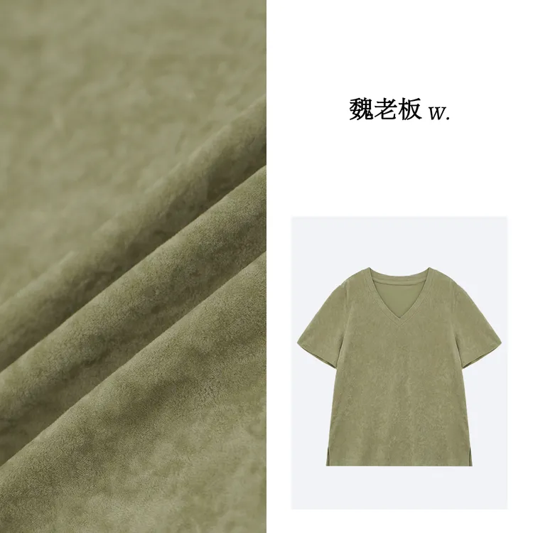 W.Diva【澄澈】夏季欧若风日本进口三醋酸休闲V领短袖T恤51T121451