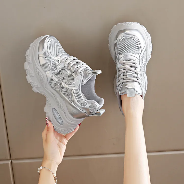 女士厚底百搭内增高老爹鞋2025年秋冬季新款网红运动小白鞋ins潮