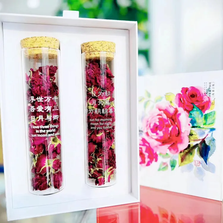 平阴玫瑰花冠茶礼盒装15g*2瓶伴手礼送人大朵女生茶泡水干玫瑰