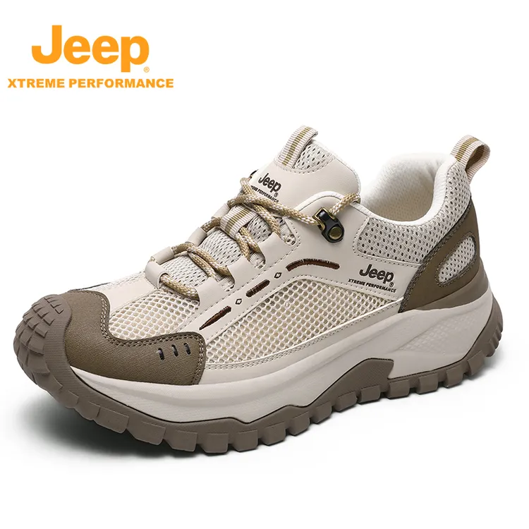 JEEP/吉普厚底老爹鞋男款增高减震运动鞋网面透气软底休闲鞋子