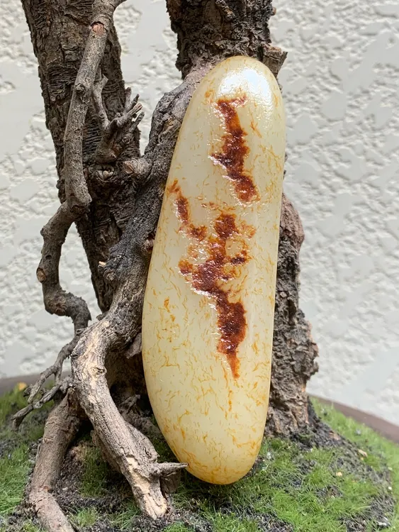 和田玉红皮手把件，90克，90*26*23，货号02149，8238079