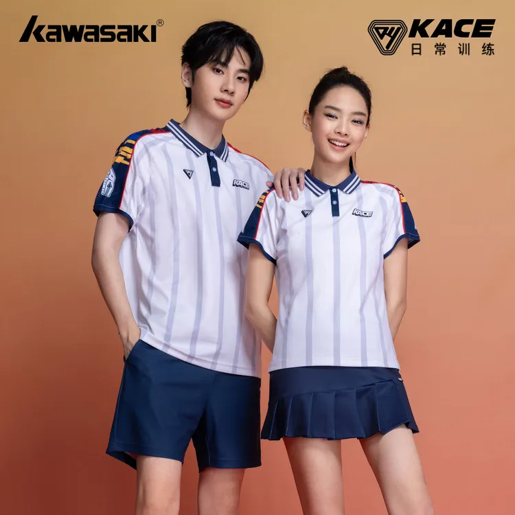 kawasaki/川崎速干运动T恤修身短袖透气上衣比赛羽毛球服夏季女款