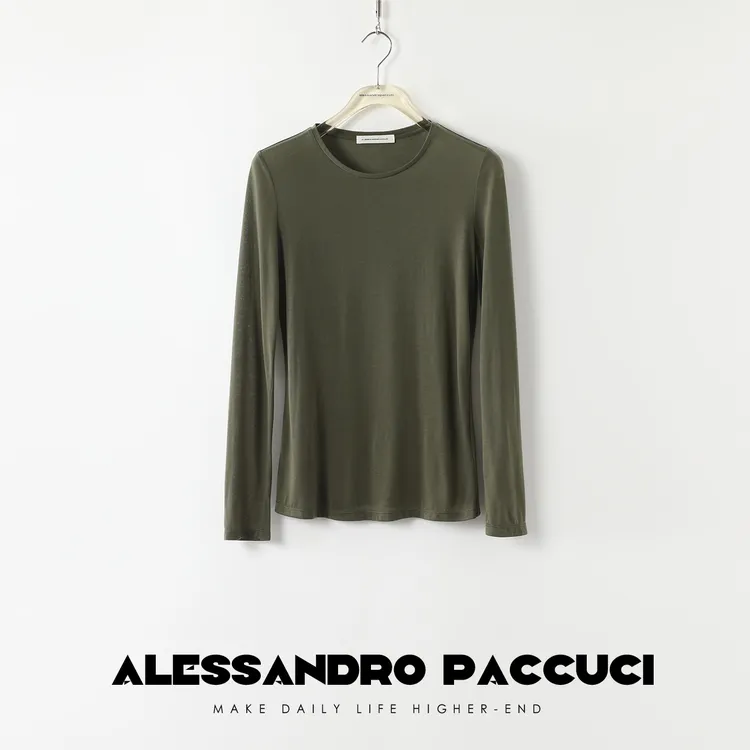AP洛哥43083TT/-1【面膜T/合身版】圆领薄款时尚百搭简约长袖T恤
