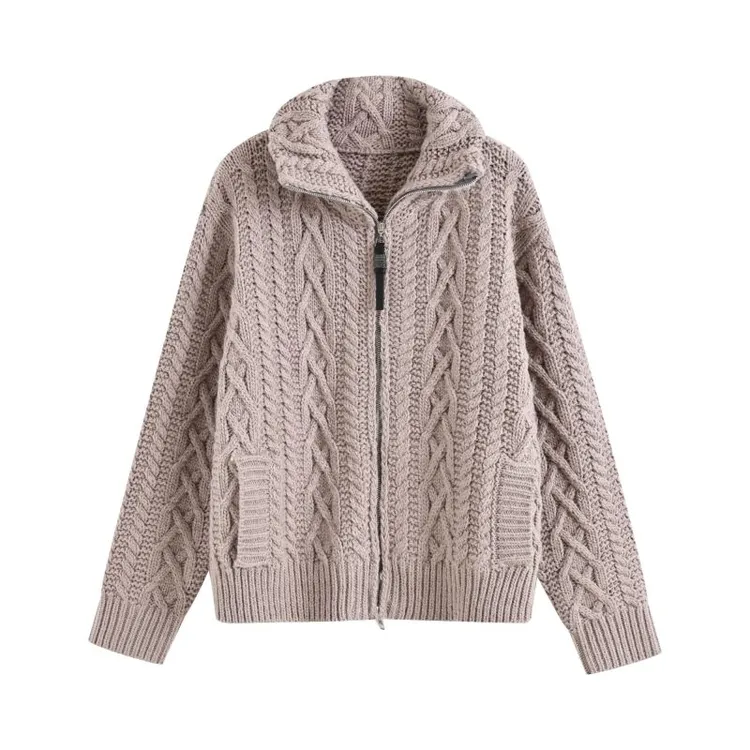 WLIN 宽松纯色常规款简约通勤羊毛针织衫百搭保暖加厚10073