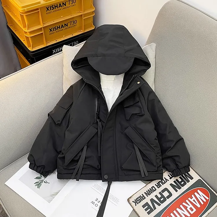 男童夹棉外套2025新款儿童冬装上衣工装痞帅男孩冬季加棉衣服帅气