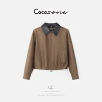 COCO ZONE 刘一一 “金棕外套”绵羊毛混桑蚕丝街头外套CD2A2015