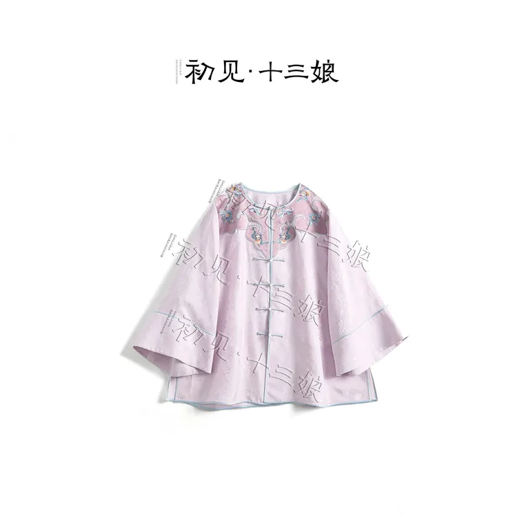 初见十三娘『九霄』新中式国风桑蚕丝三经罗手工高定外套对襟圆领