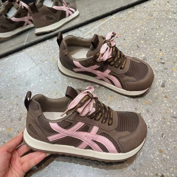 复古阿甘德训鞋女厚底丑萌大头鞋2025新款透气百搭休闲运动慢跑鞋