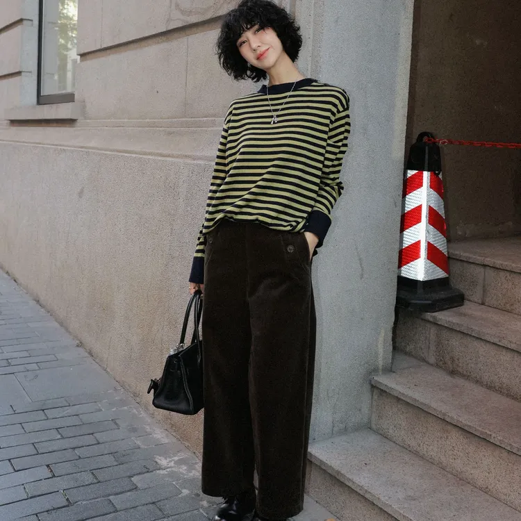 TT设计师【云水谣】时尚松弛感撞色绵羊毛桑蚕丝针织衫TT191519