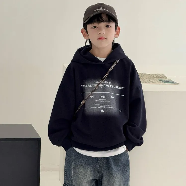 男童秋季卫衣连帽儿童装秋装2025春秋新款中大童上衣服痞帅潮男孩