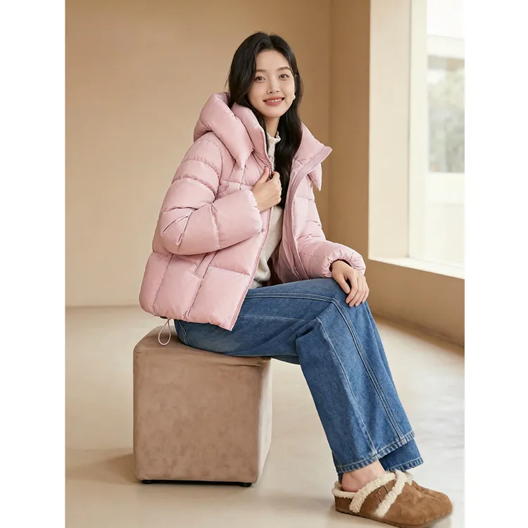 【一件过冬】奶皮羽绒高克重超厚实的百搭色连帽羽绒服12733