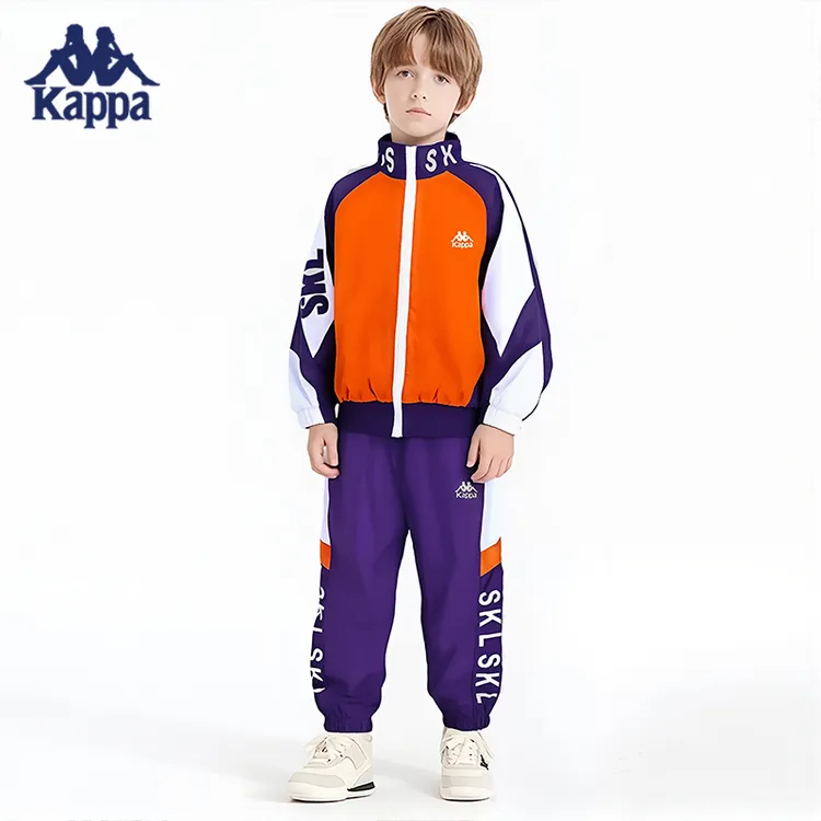 Kappa Kids卡帕儿童套装2025秋冬舒适男女儿童时尚百搭运动两件套