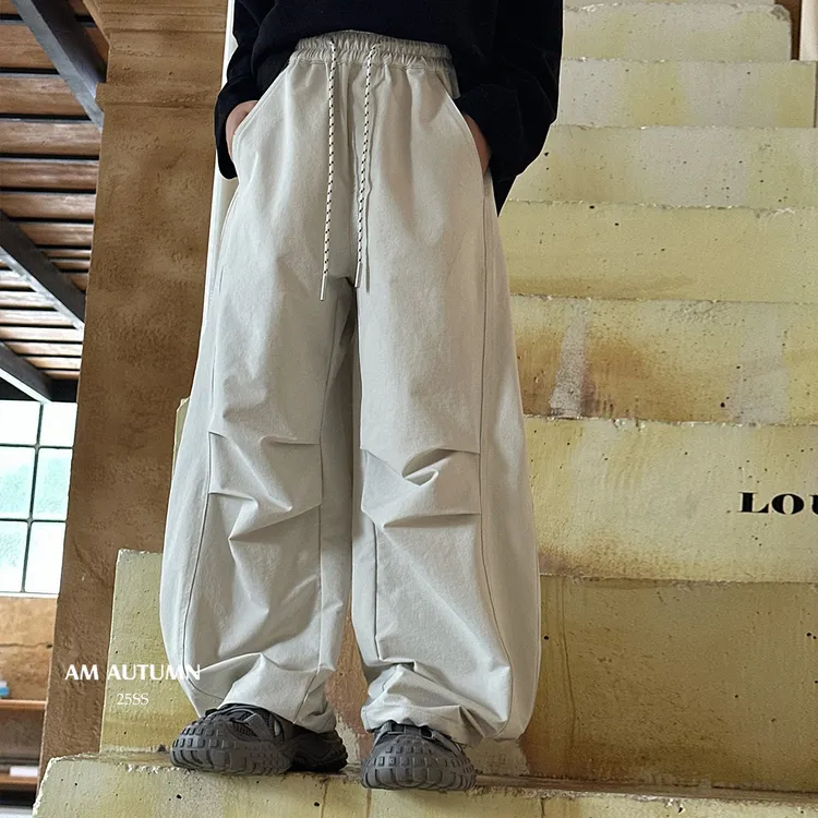 现货「AM AUTUMN」【造型师】微光泽男童秋季休闲极简弯刀裤NQ52178