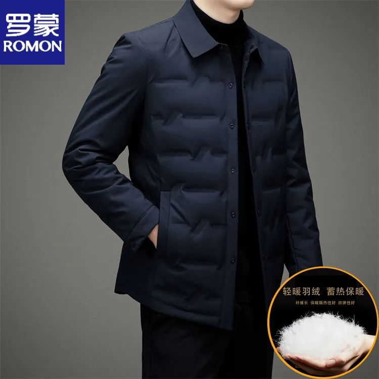 罗蒙轻薄短款羽绒服男加厚保暖休闲夹克男士秋冬季新款修身外套男