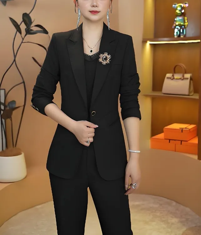 2025冬季定织定染西装显瘦职业装磨毛直角肩西服高定立裁工艺