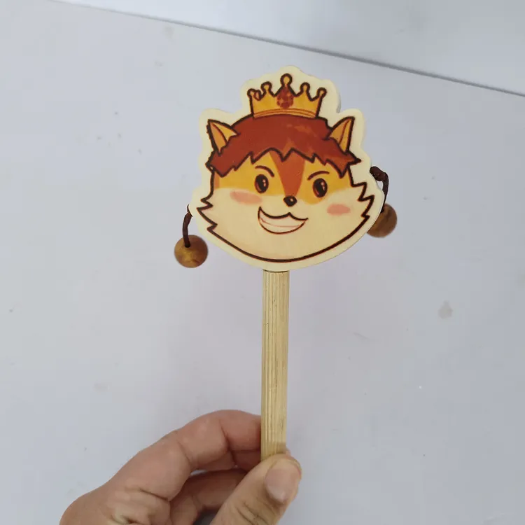 实木松树拨浪鼓儿童童年回忆