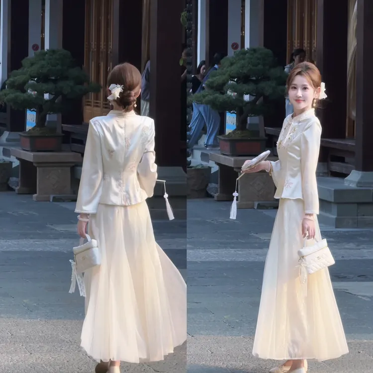 【婷婷】《解语花》光泽感刺绣收腰上衣外套 TT2SQTH2322