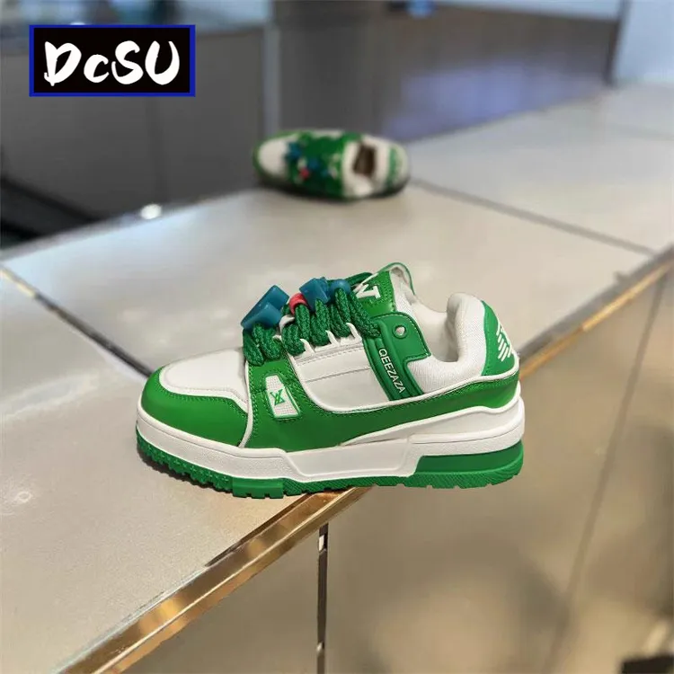 【香港DcSU&Shoes官方正品】小众设计情侣鞋子小胖丁真皮厚底增高鞋