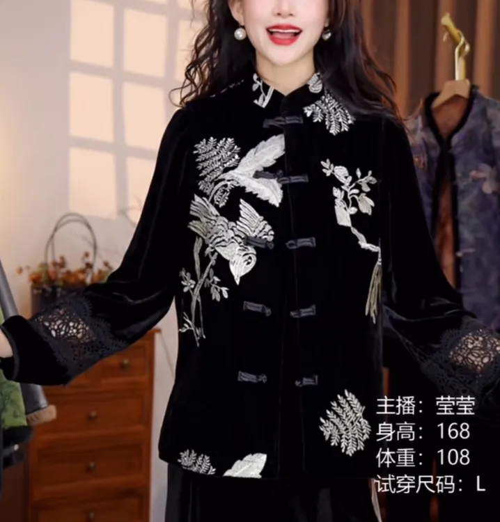 保暖拼接文艺风重工刺绣马夹常规款厚款