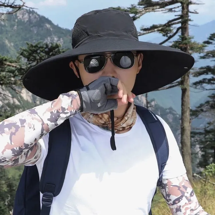 TIFICY户外大檐渔夫帽男户外防晒帽遮阳帽钓鱼帽夏季新款登山太阳